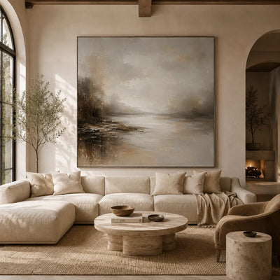 Soft Harbor Landscape Wall Art room scene 3 | Olyrel
