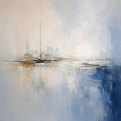 Quiet Marina Coastal Wall Art room scene 1 | Olyrel