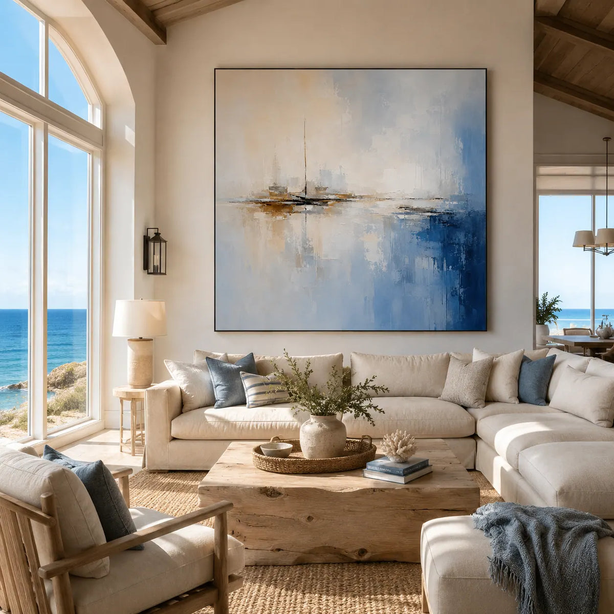 Quiet Marina Coastal Wall Art room scene 5 | Olyrel