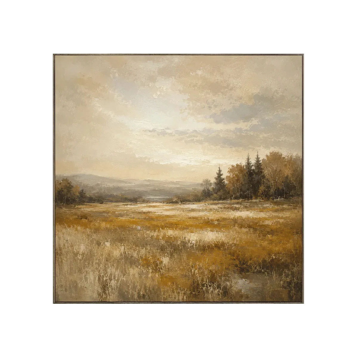 Ochre Field Landscape Wall Art | Olyrel