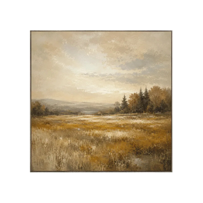 Ochre Field Landscape Wall Art | Olyrel