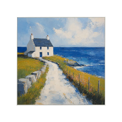 Blue Cottage Coastal Wall Art | Olyrel