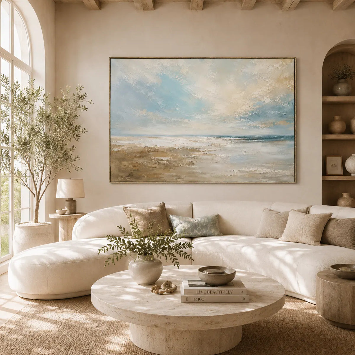 Pale Surf Coastal Wall Art room scene 2 | Olyrel