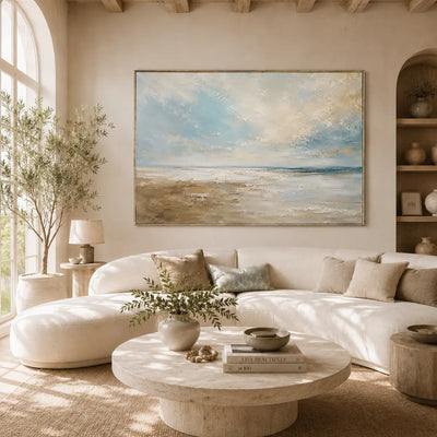 Pale Surf Coastal Wall Art room scene 2 | Olyrel