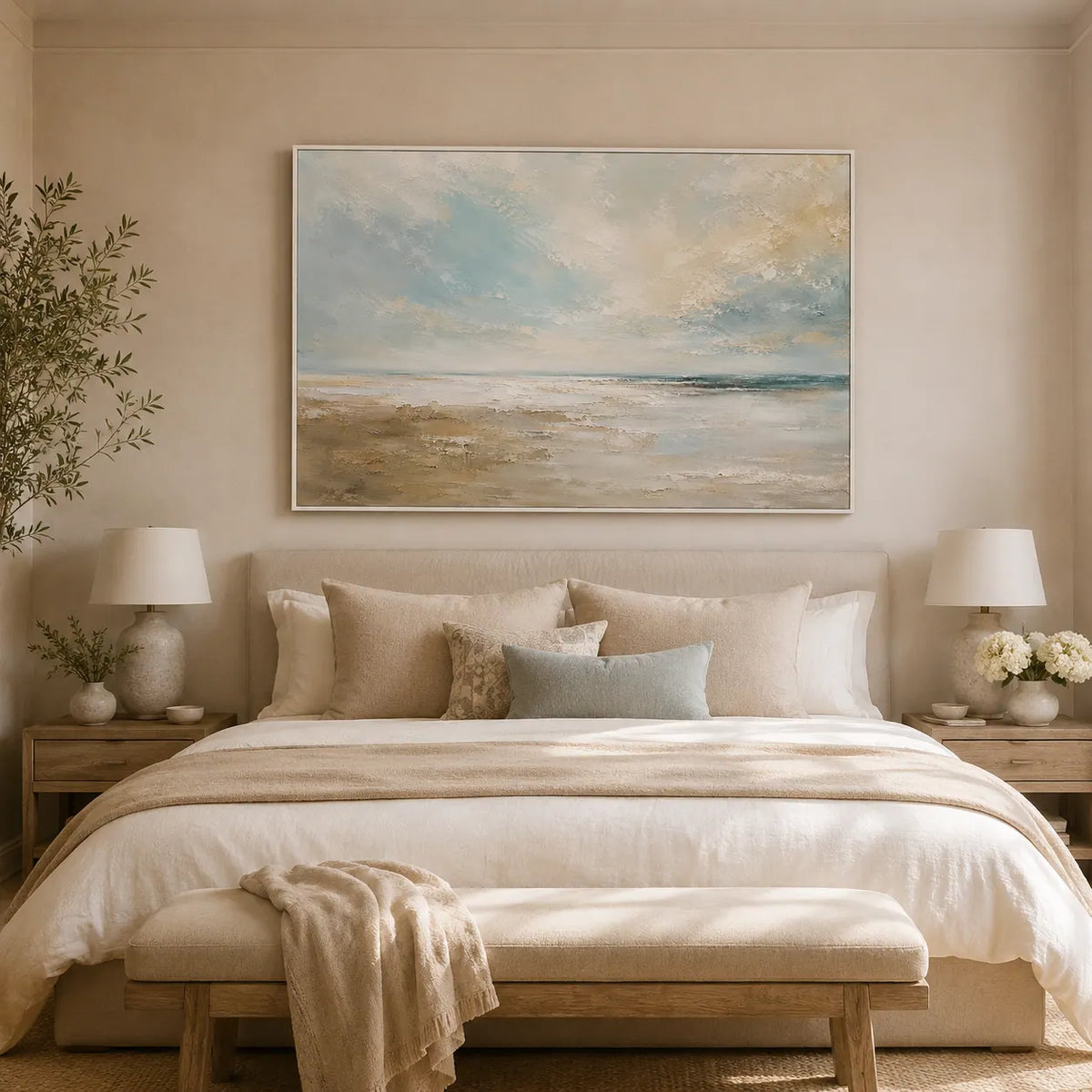 Pale Surf Coastal Wall Art room scene 3 | Olyrel