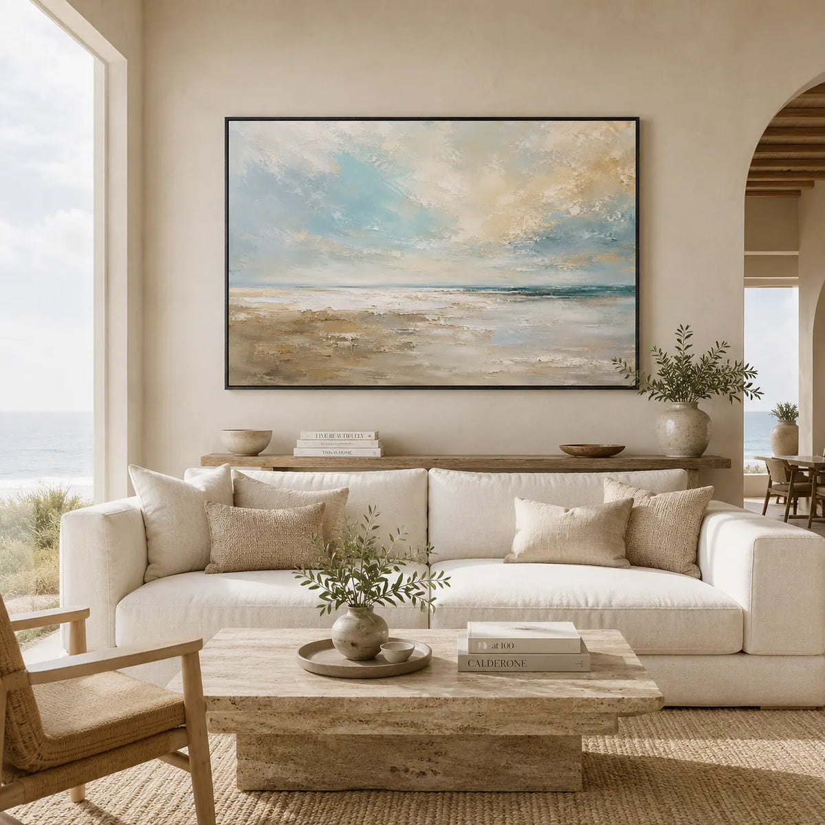 Pale Surf Coastal Wall Art room scene 4 | Olyrel