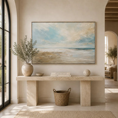 Pale Surf Coastal Wall Art room scene 5 | Olyrel