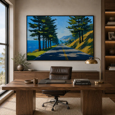 Pine Road Landscape Wall Art room scene 2 | Olyrel