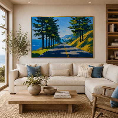 Pine Road Landscape Wall Art room scene 4 | Olyrel