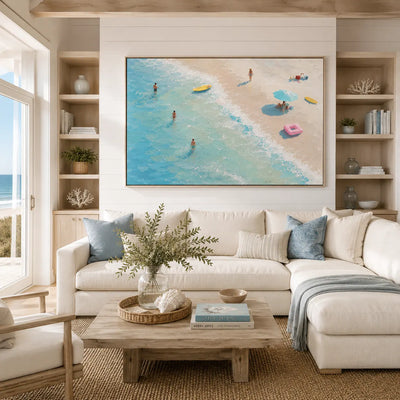 Aqua Shore Coastal Wall Art room scene 2 | Olyrel