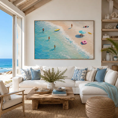 Aqua Shore Coastal Wall Art room scene 3 | Olyrel