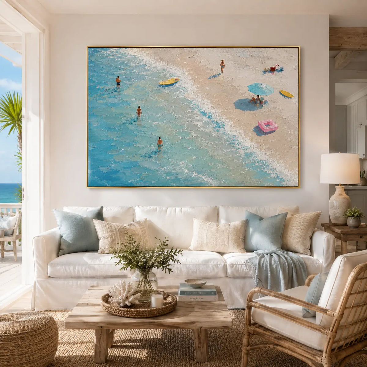 Aqua Shore Coastal Wall Art room scene 4 | Olyrel