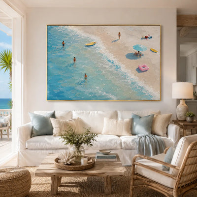 Aqua Shore Coastal Wall Art room scene 4 | Olyrel