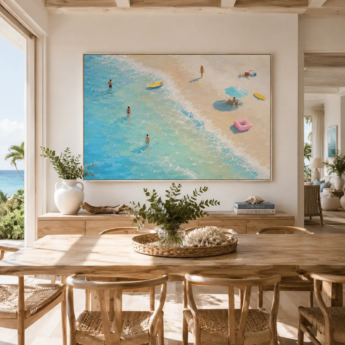 Aqua Shore Coastal Wall Art room scene 6 | Olyrel