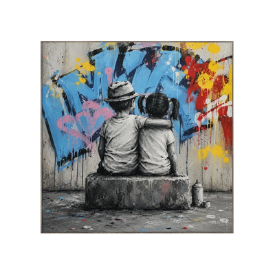 Graffiti Bench Figure Wall Art | Olyrel