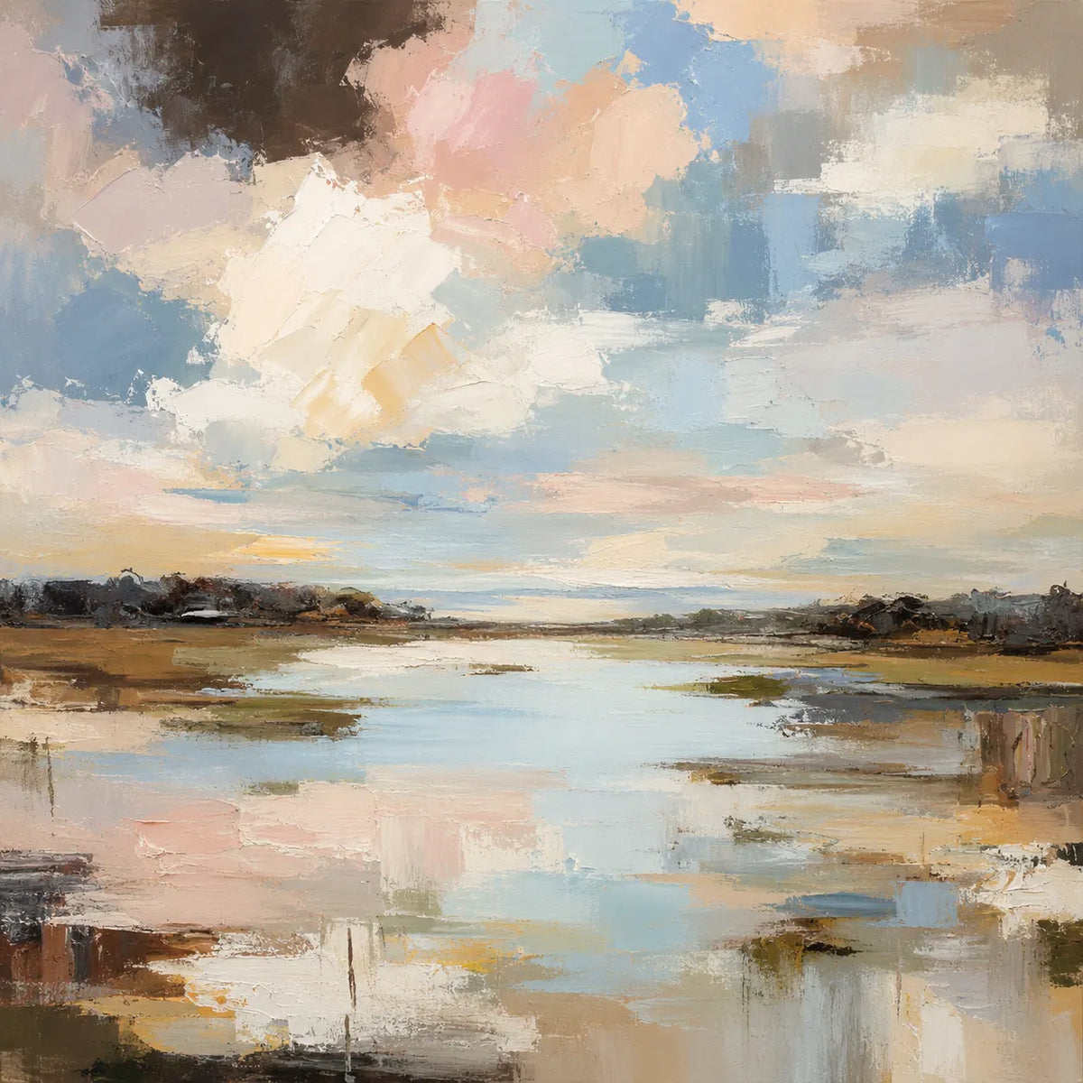 Cloud Marsh Landscape Wall Art room scene 1 | Olyrel