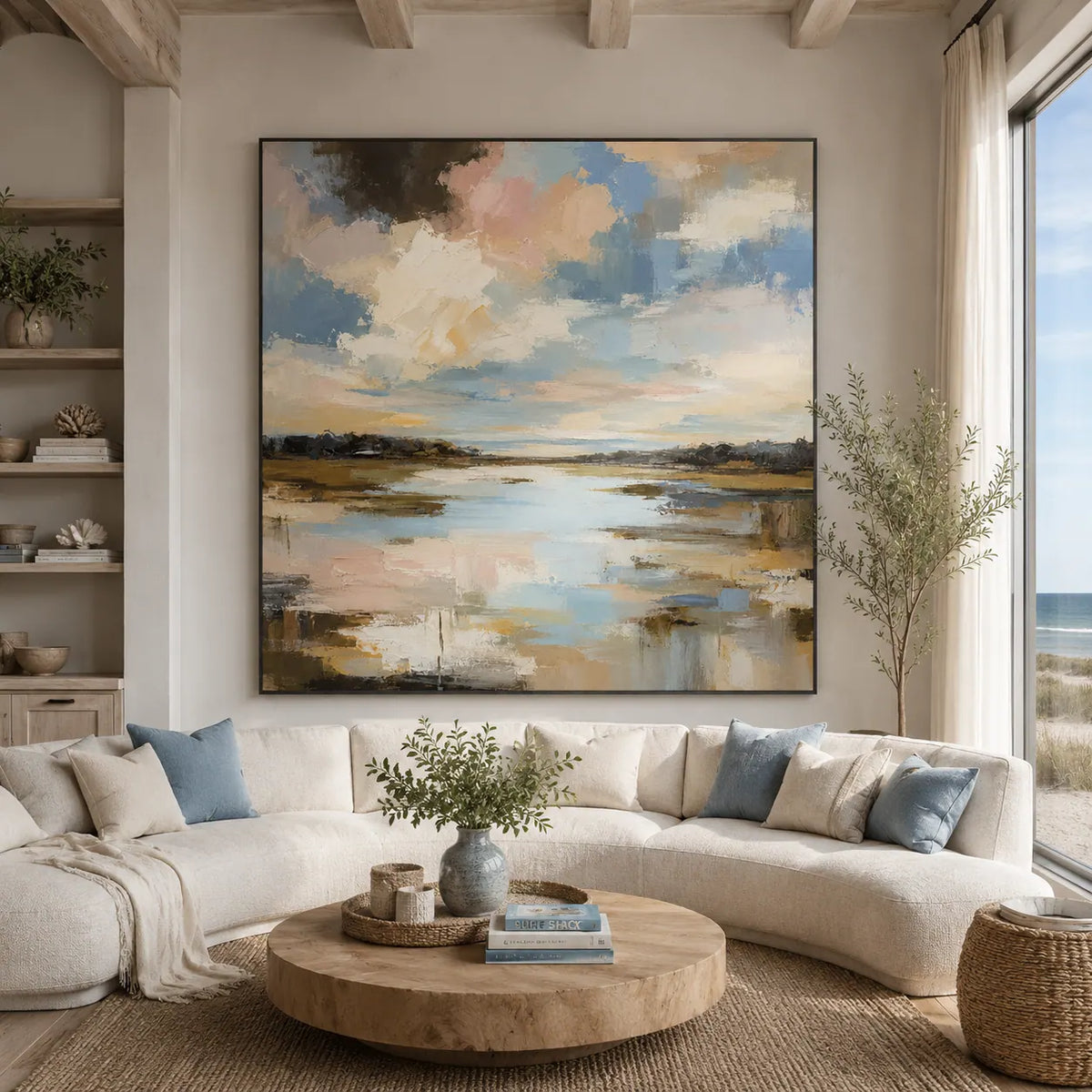 Cloud Marsh Landscape Wall Art room scene 2 | Olyrel