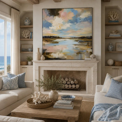Cloud Marsh Landscape Wall Art room scene 5 | Olyrel