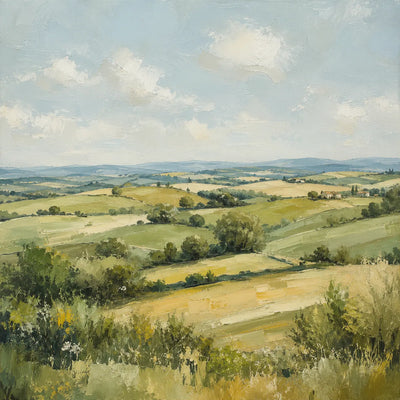 Green Valley Landscape Wall Art room scene 1 | Olyrel