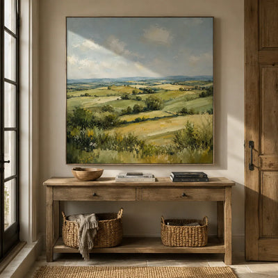 Green Valley Landscape Wall Art room scene 4 | Olyrel