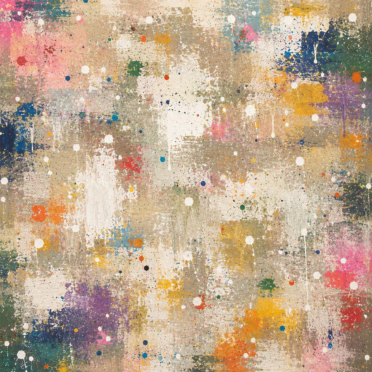 Confetti Grid Abstract Wall Art room scene 1 | Olyrel
