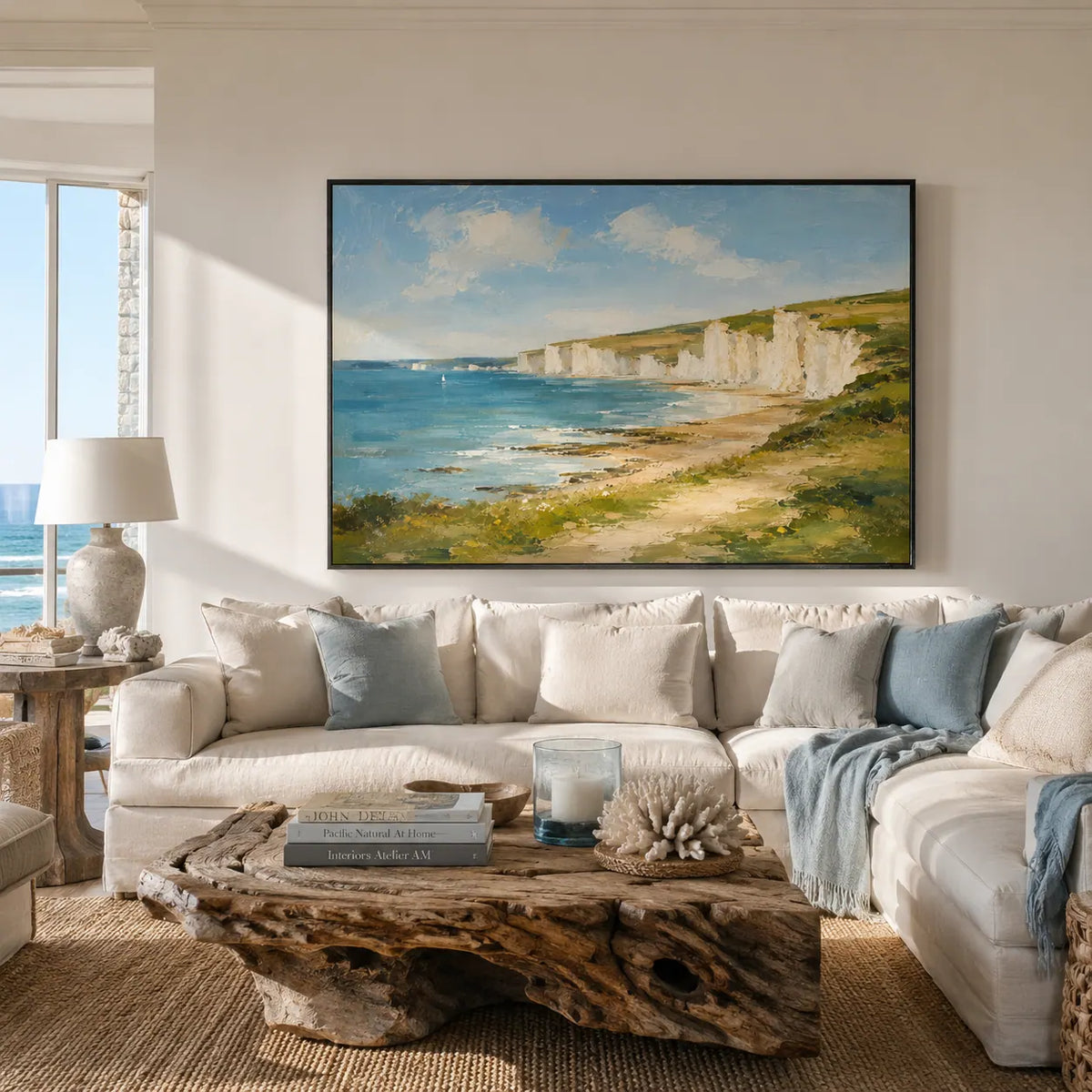 White Cliffs Coastal Wall Art room scene 2 | Olyrel