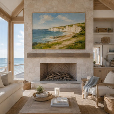White Cliffs Coastal Wall Art room scene 3 | Olyrel