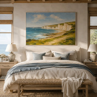 White Cliffs Coastal Wall Art room scene 5 | Olyrel