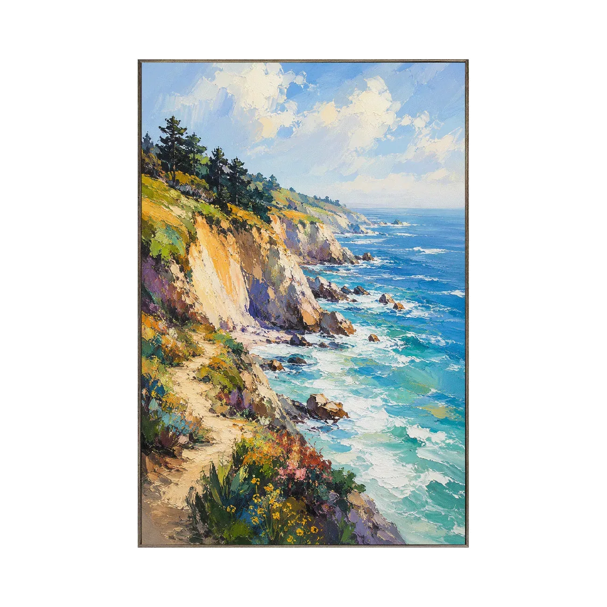 Sunlit Cliff Coastal Wall Art | Olyrel