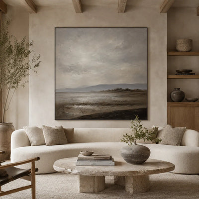 Gray Sound Landscape Wall Art room scene 2 | Olyrel