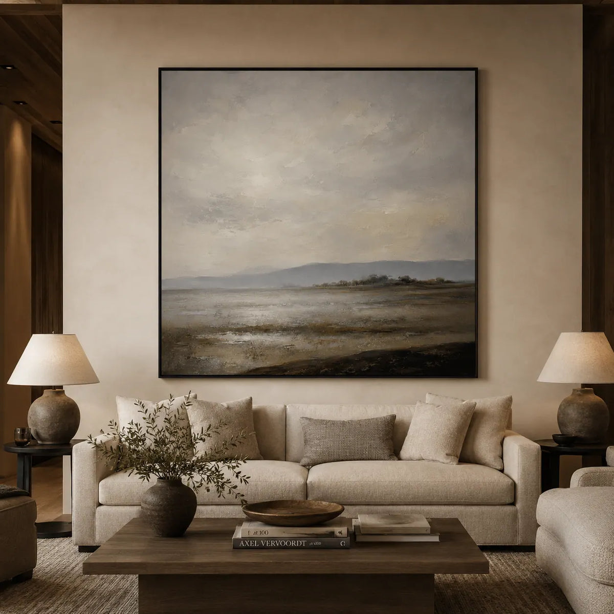 Gray Sound Landscape Wall Art room scene 5 | Olyrel