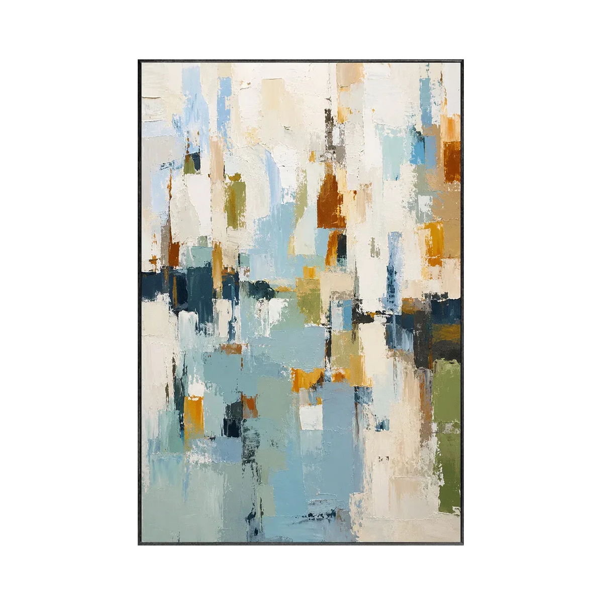 Blue Ochre Abstract Wall Art | Olyrel
