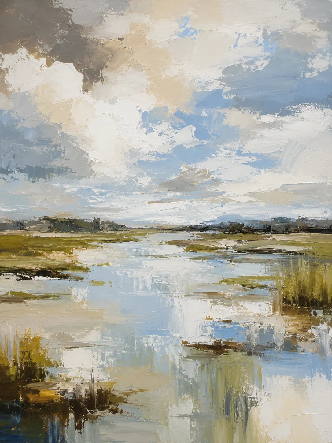 Quiet Marsh Landscape Wall Art room scene 1 | Olyrel