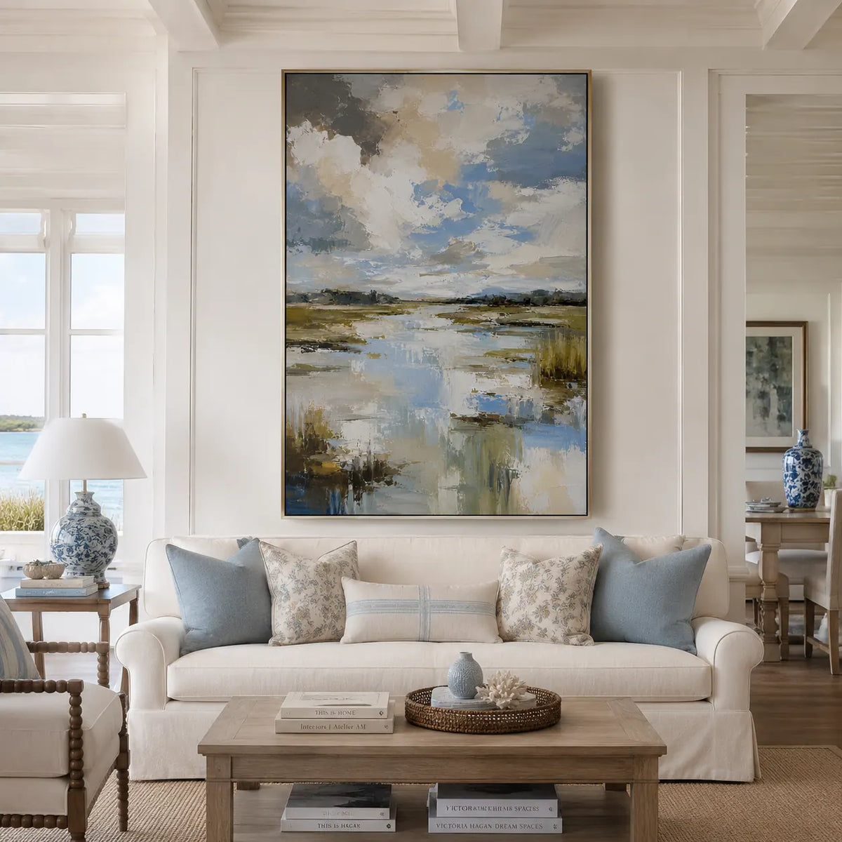 Quiet Marsh Landscape Wall Art room scene 2 | Olyrel