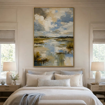 Quiet Marsh Landscape Wall Art room scene 4 | Olyrel