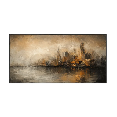 Misty City Skyline Wall Art | Olyrel
