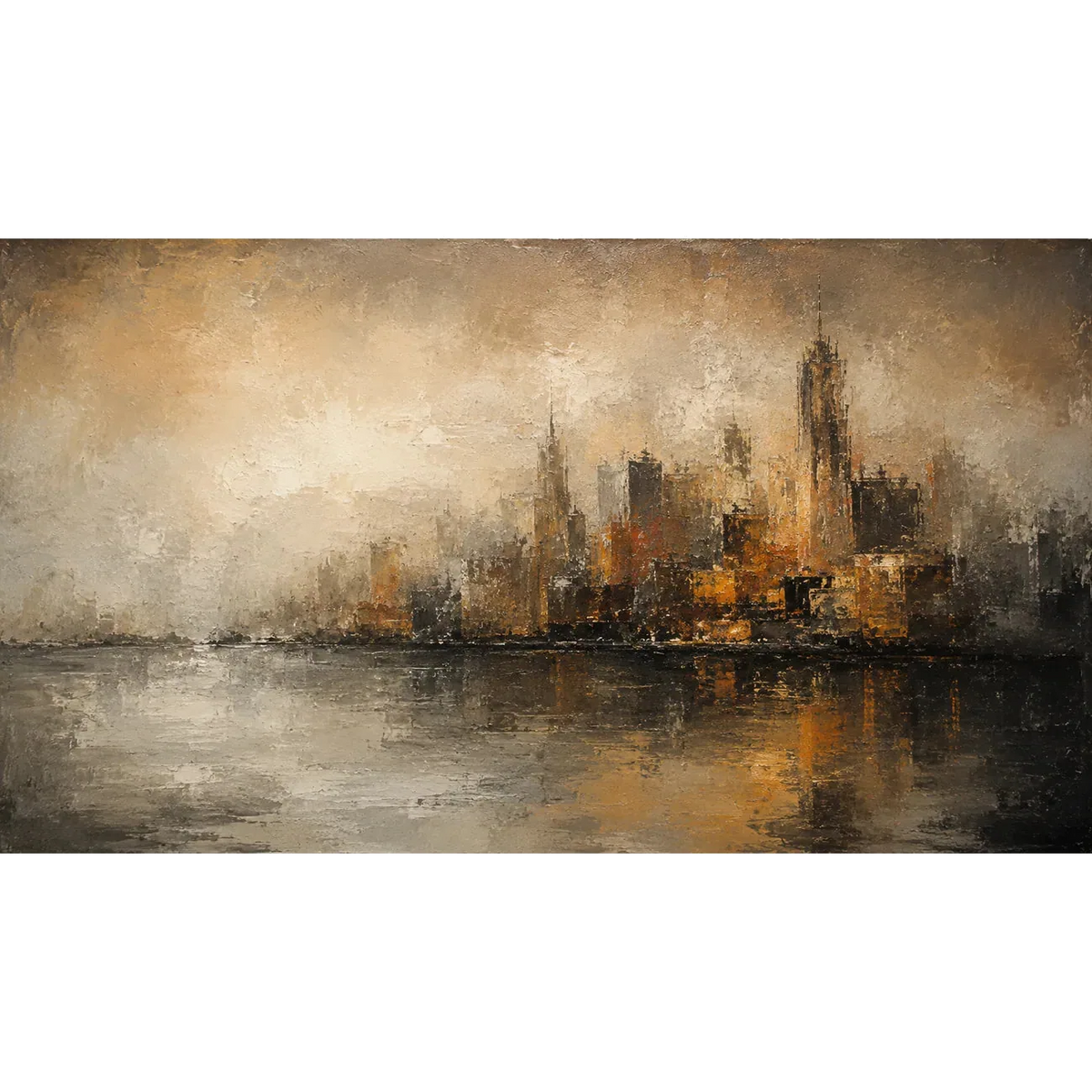 Misty City Skyline Wall Art | Olyrel