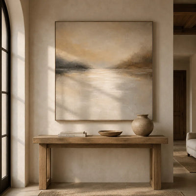 Pearl Mist Seascape Wall Art room scene 4 | Olyrel