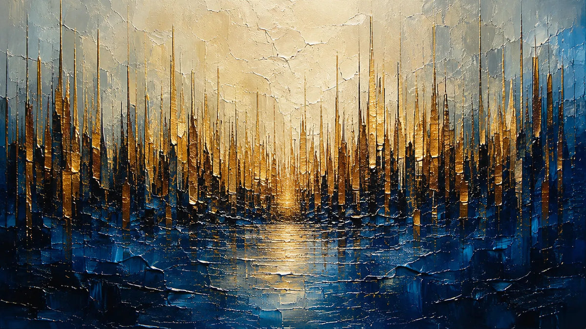 Golden Reed Coastal Wall Art room scene 1 | Olyrel