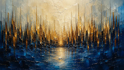 Golden Reed Coastal Wall Art room scene 1 | Olyrel
