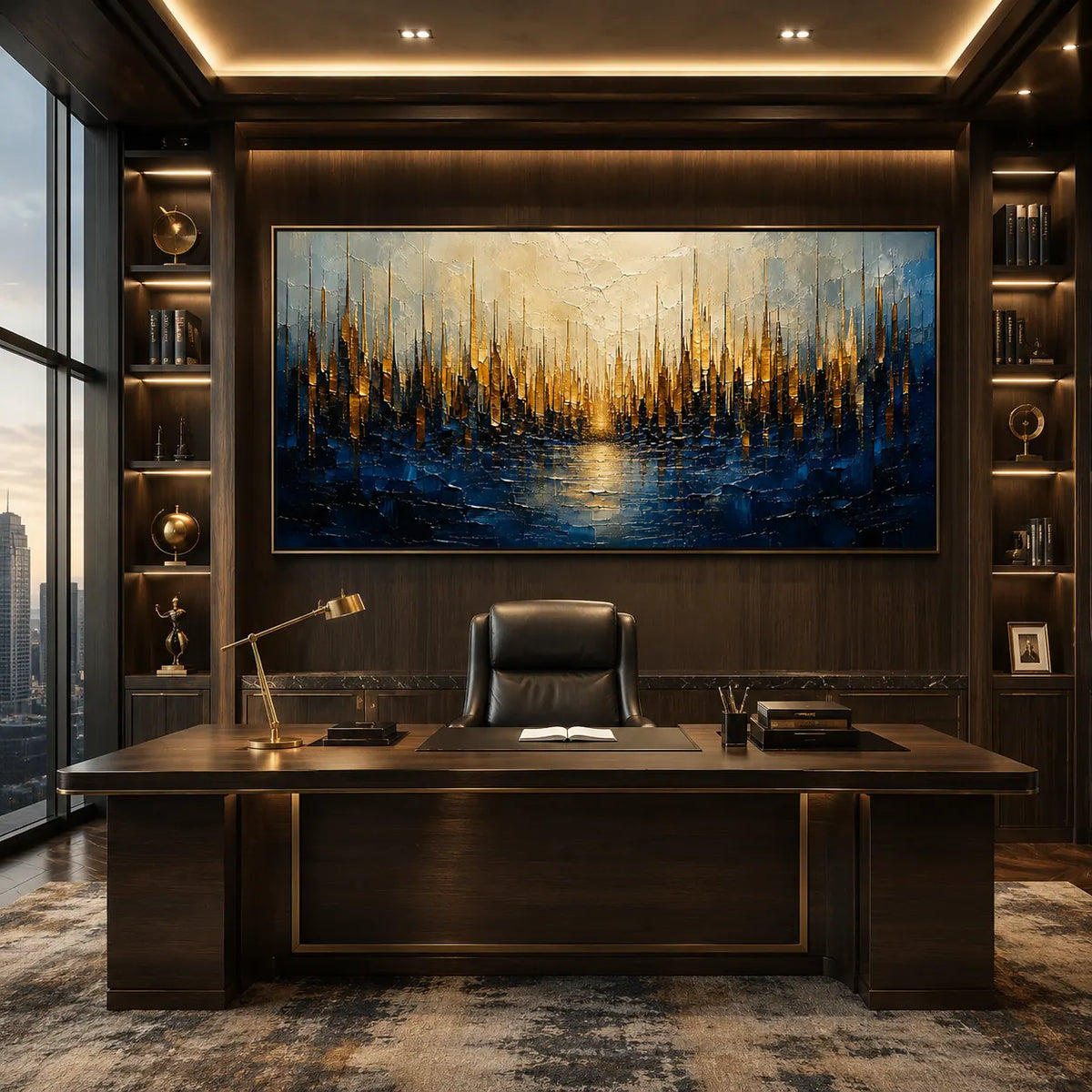 Golden Reed Coastal Wall Art room scene 6 | Olyrel