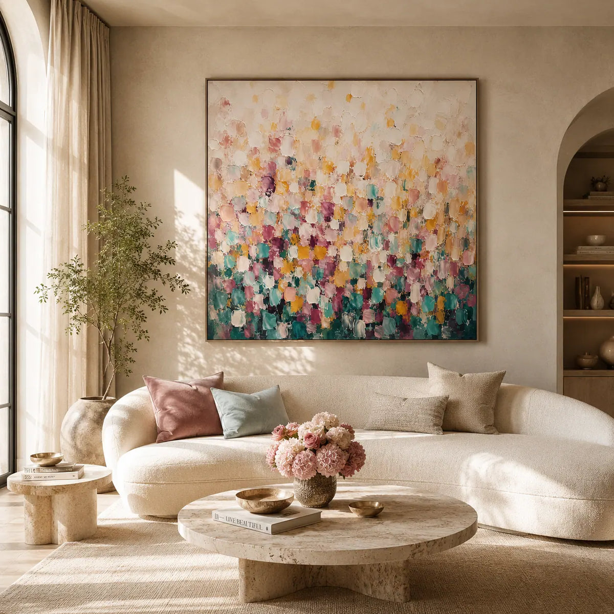 Confetti Bloom Floral Wall Art room scene 4 | Olyrel