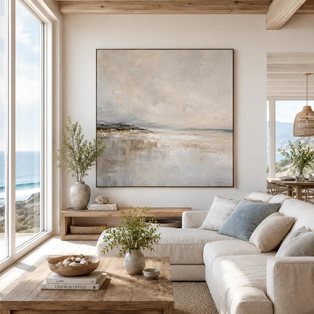 Silver Flats Seascape Wall Art room scene 7 | Olyrel