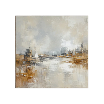 Misty Harbor Cityscape Wall Art | Olyrel