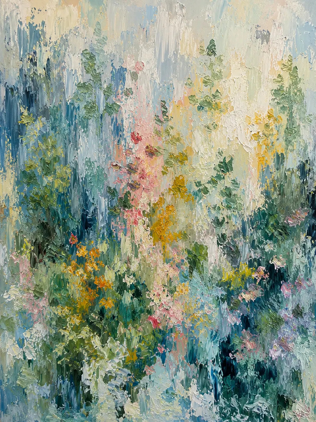 Rain Garden Floral Wall Art artwork detail | Olyrel