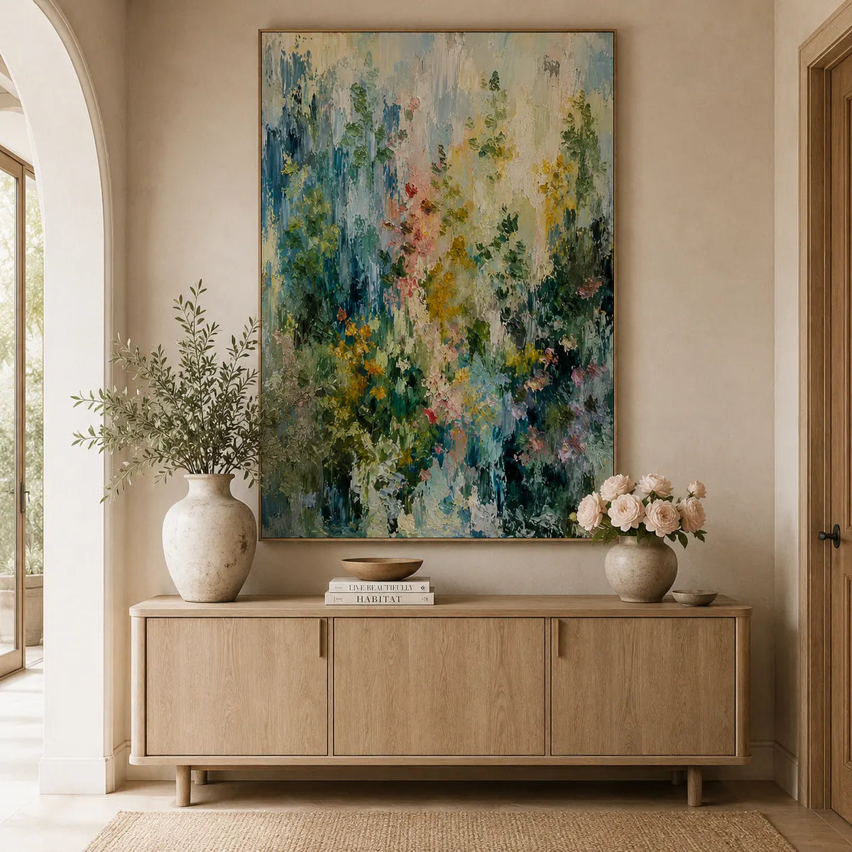 Rain Garden Floral Wall Art room scene 1 | Olyrel