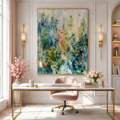 Rain Garden Floral Wall Art room scene 2 | Olyrel