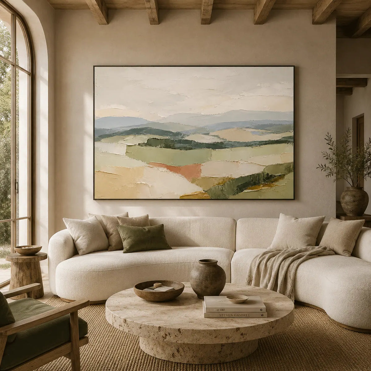 Soft Valley Landscape Wall Art room scene 2 | Olyrel