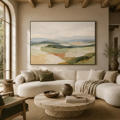 Soft Valley Landscape Wall Art room scene 2 | Olyrel