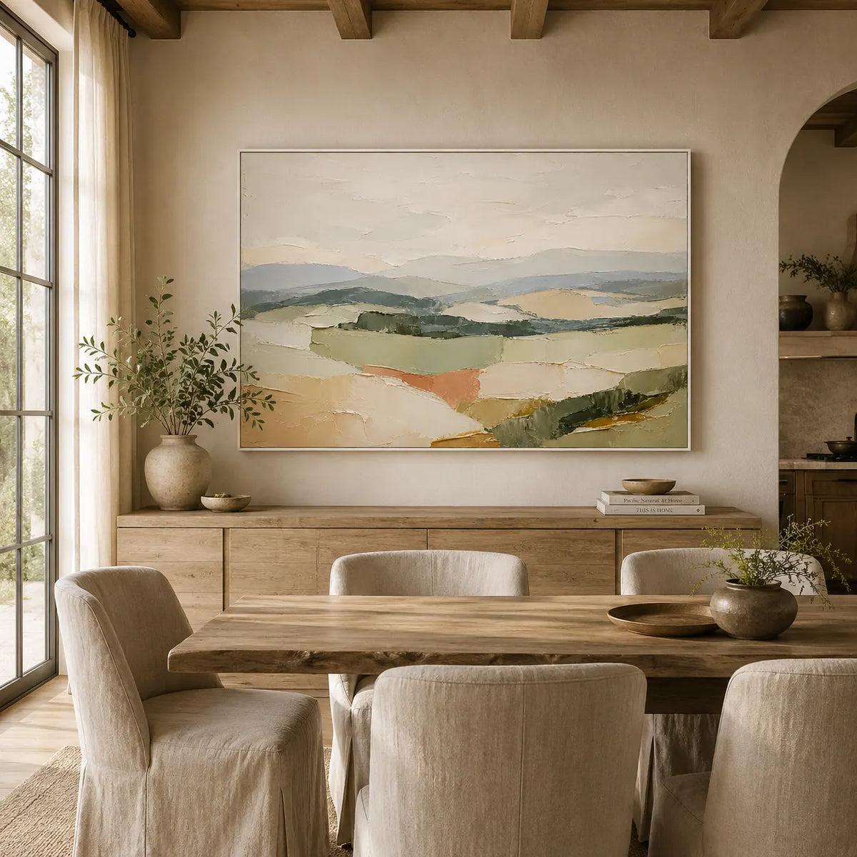 Soft Valley Landscape Wall Art room scene 3 | Olyrel